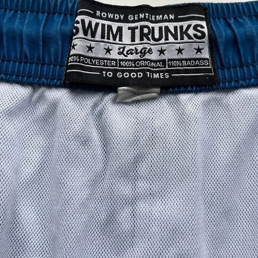 Rowdy Gentlemen Retro Lined Swim Trunks Mens 36/6